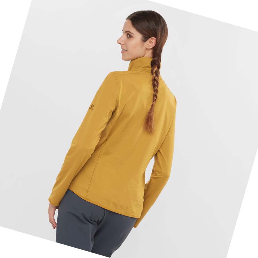 Sudadera Con Capucha Salomon ESSENTIAL LIGHTWARM Mujer Amarillos | MX 2524MQZ